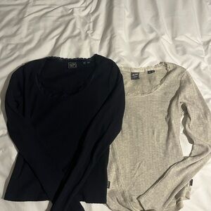 Superdry Long sleeved ribbed shirts with lace detailing